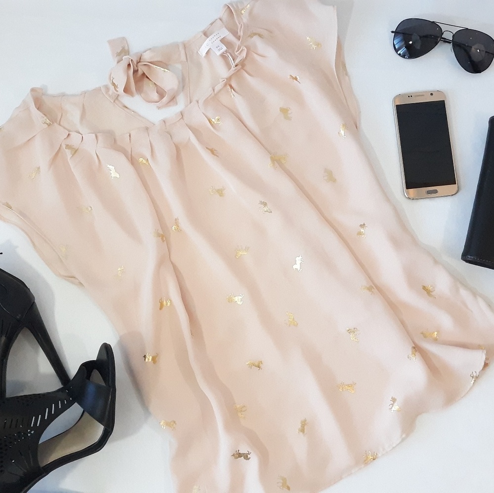 LC Lauren Conrad Pleated Top